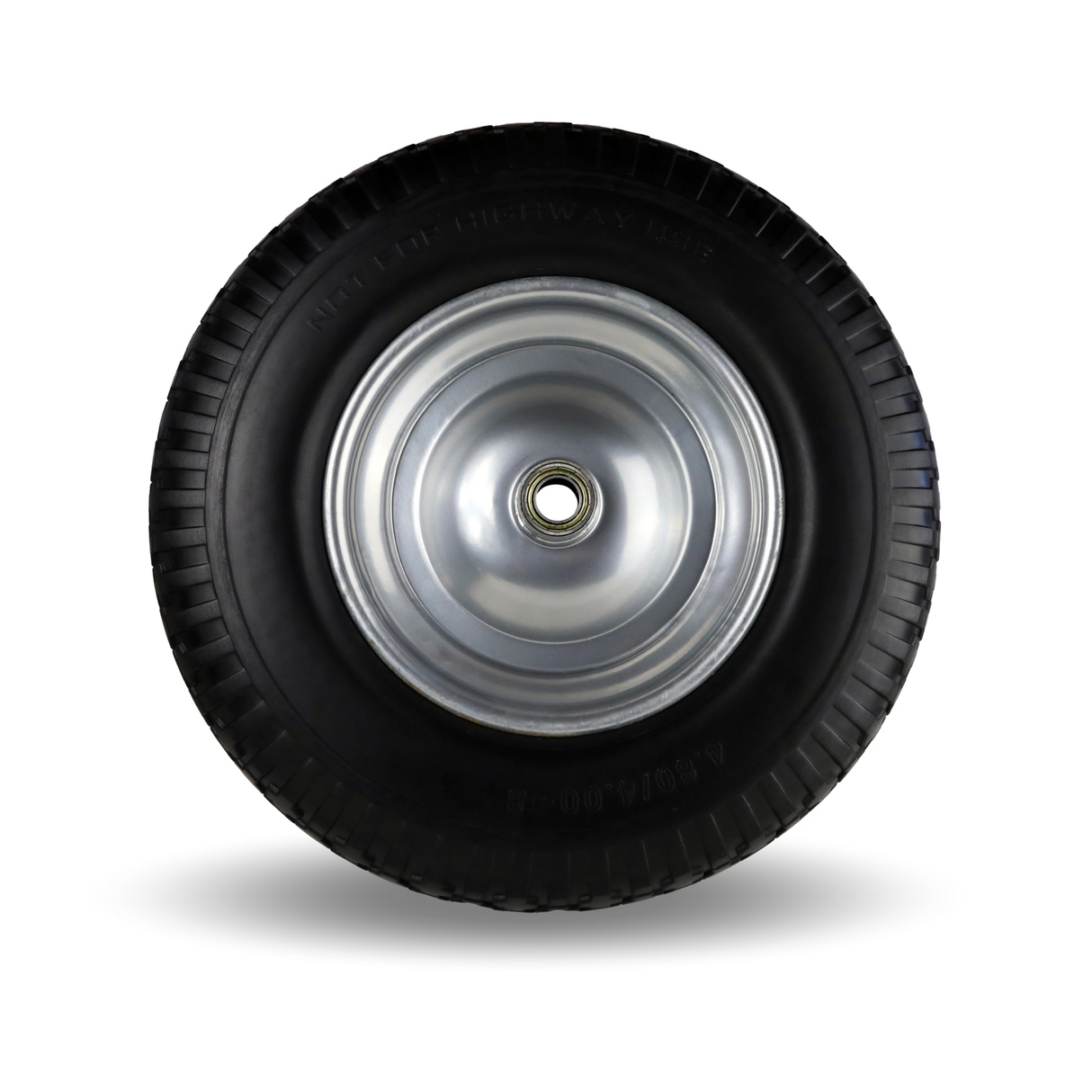 FROSAL PU Schubkarrenrad 400 (380)mm pannensicher | Ersatzrad 4.80/4.00-8 Stahlfelge silber ohne Achse