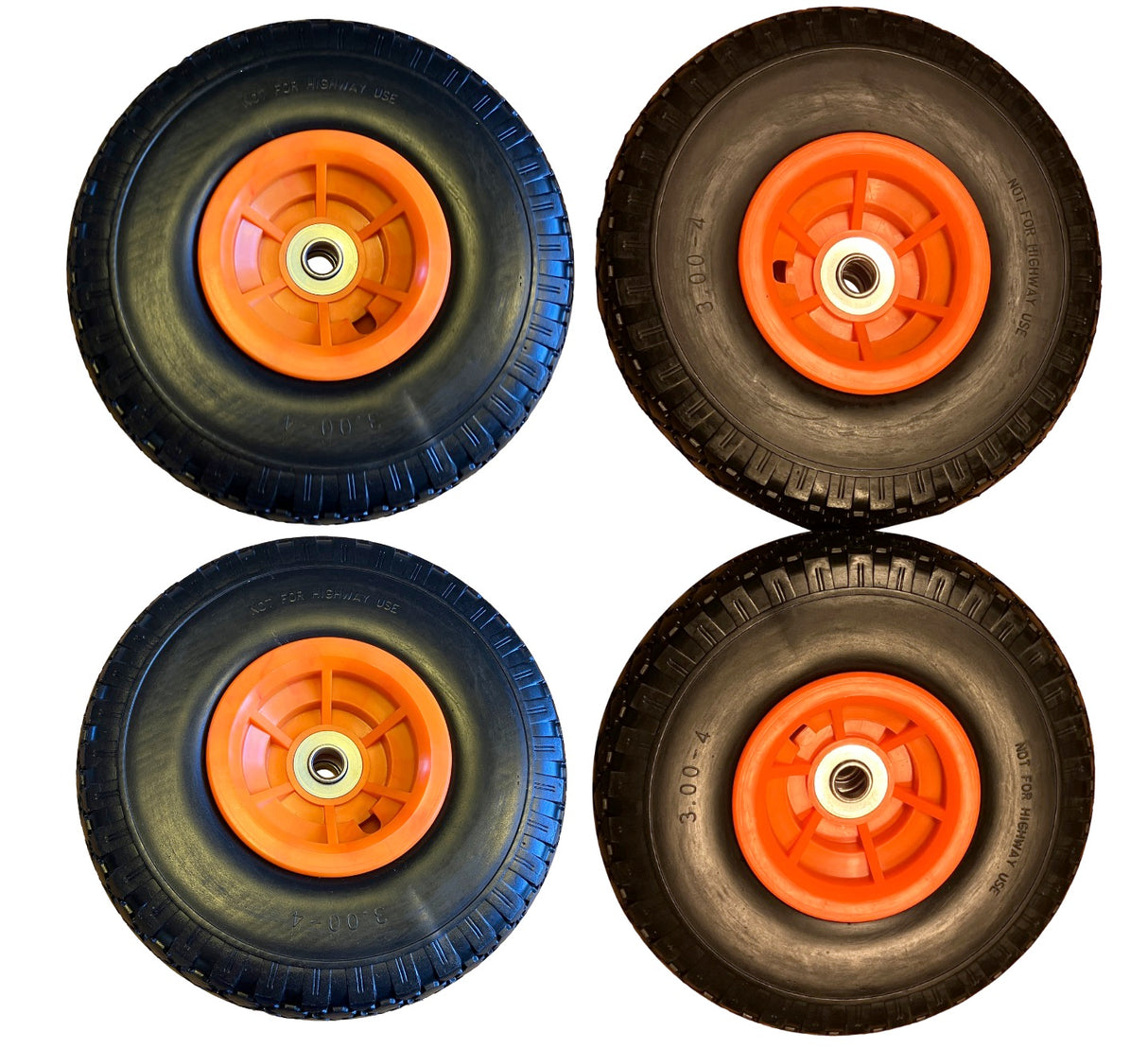 FROSAL Ersatzrad - PU Rad Nabe 16mm/50mm für Bollerwagen oder Sackkarre pannensicher 4 Stück