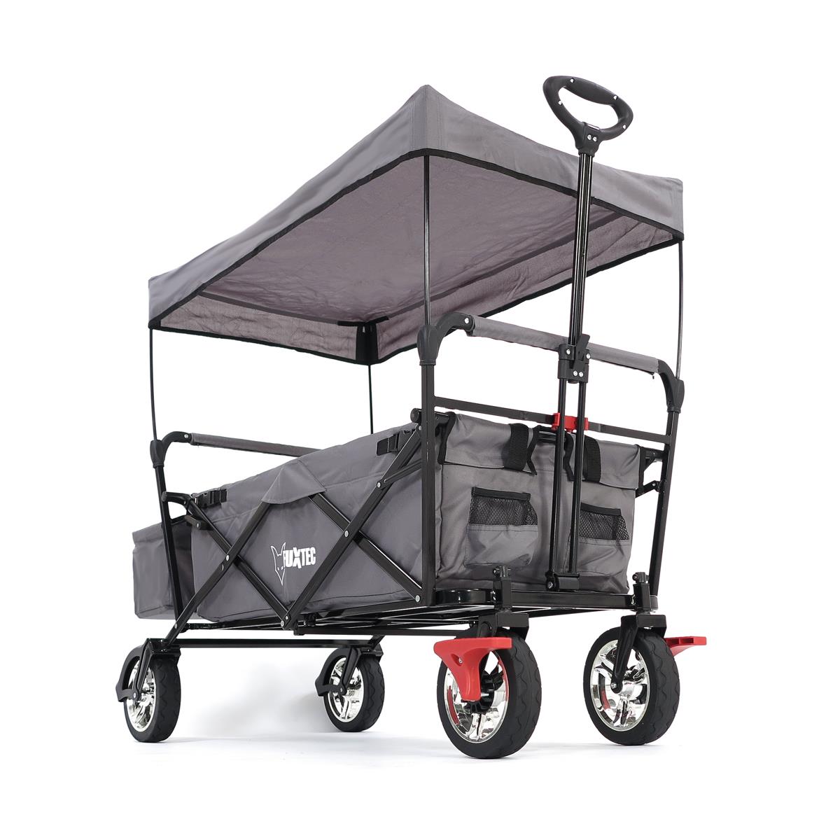 FUXTEC Bollerwagen CT-500AGB grau mit Sonnendach