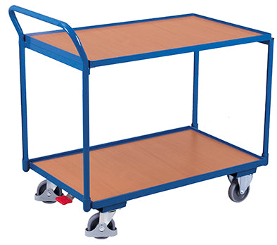 VARIOfit Leichter Tischwagen mit zwei Ladeflächen und Schiebegriff sw-500.500/sw-600.500