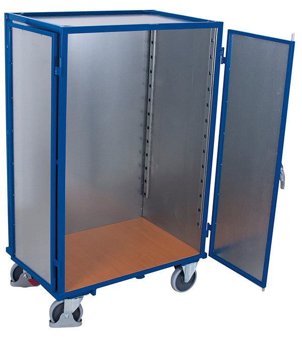VARIOfit Etagenwagen mit Doppelflügeltür, verzinktes Stahlblech, EasySTOP, sw700.448 sw800.448