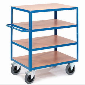 ROLLCART Tischwagen vier Ladeflächen, 600 kg Tragkraft, 067547 067548