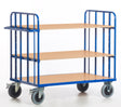 ROLLCART Etagenwagen drei Böden, zwei Gitterwände, 500 kg Tragkraft, 087371 087372