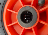 FROSAL Ersatzrad mit Achsstopfen - PU Rad Nabe 25mm/75mm für Bollerwagen oder Sackkarre pannensicher