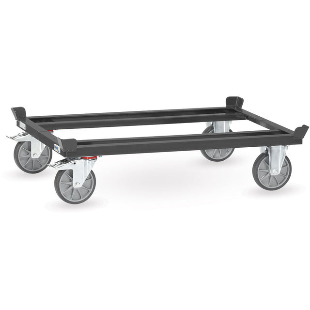 Fetra 22801 7016 Paletten-Fahrgestell "GREY EDITION" 750 kg, für Flachpaletten und Gitterboxen, TPE