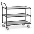 Fetra 2750 7016, 2752 7016 Leichter Tischwagen "GREY EDITION" 300 kg, drei Holzböden