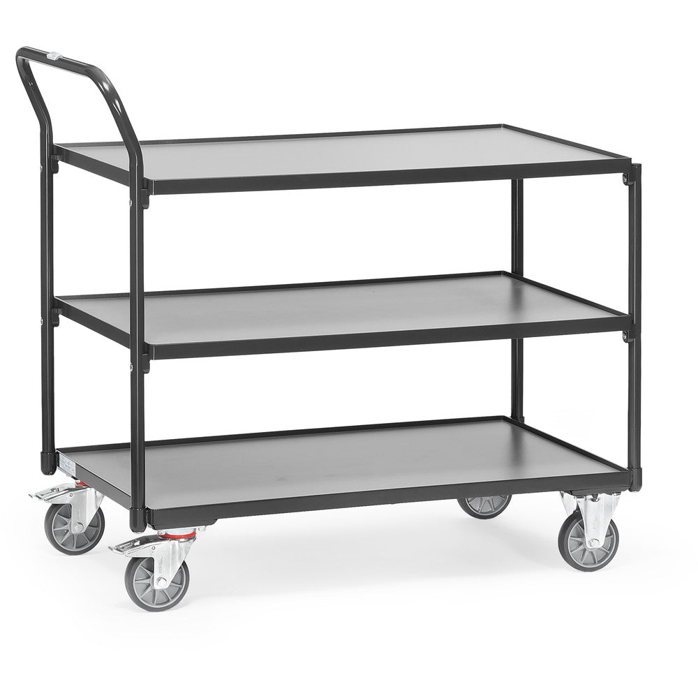 Fetra 2750 7016, 2752 7016 Leichter Tischwagen "GREY EDITION" 300 kg, drei Holzböden
