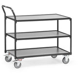 Fetra 2750 7016, 2752 7016 Leichter Tischwagen "GREY EDITION" 300 kg, drei Holzböden