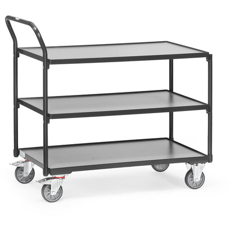Fetra 2750 7016, 2752 7016 Leichter Tischwagen "GREY EDITION" 300 kg, drei Holzböden