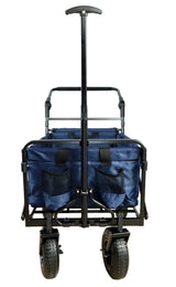 FROSAL Bollerwagen Nick PRO blau faltbar mit Schiebegriff Dach & Bremse