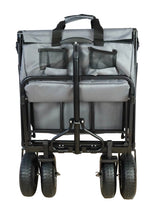 FROSAL Bollerwagen Nick PRO grau faltbar mit Schiebegriff Dach & Bremse