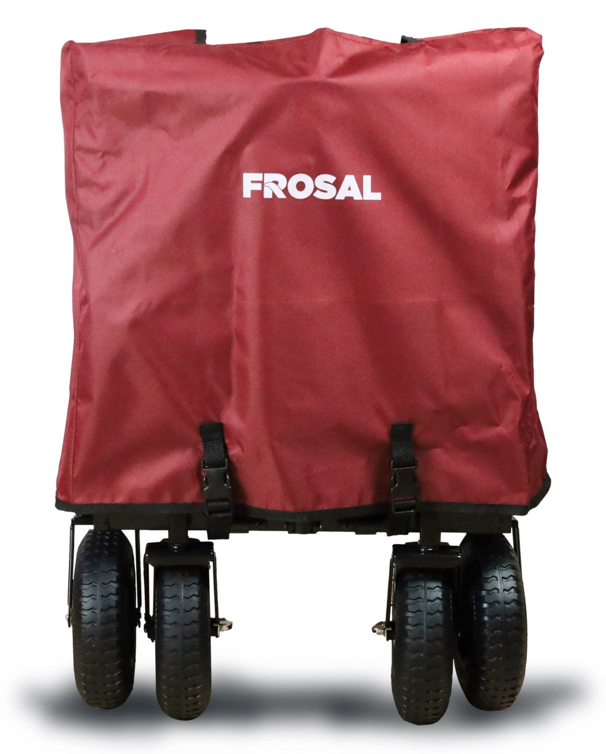 FROSAL Bollerwagen Nick faltbar mit Luftreifen Bremse & Dach rot
