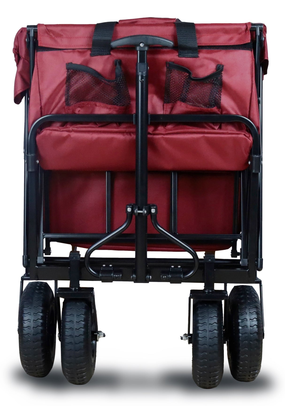 FROSAL Bollerwagen Nick faltbar mit Luftreifen Bremse & Dach rot