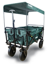 FROSAL Bollerwagen Nick faltbar mit Luftreifen Bremse & Dach grün