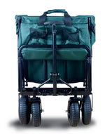 FROSAL Bollerwagen Nick PRO grün faltbar mit Schiebegriff Dach & Bremse
