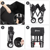Sekey faltbarer Bollerwagen in schwarz, 102L
