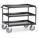 Fetra 4830 7016, 4832 7016 Tischwagen mit drei Blechwannen "GREY EDITION" 400 kg, Griff waagerecht