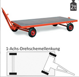 ROLLCART 60-1001 - Schwerlast-Industrieanhäger, 1-Achs-Drehschemel-Lenkung, bis 2000 kg