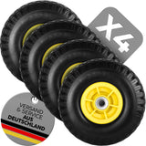 FROSAL Ersatzrad - PU Rad Nabe 16mm/50mm für Bollerwagen oder Sackkarre pannensicher 4 Stück