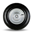 FROSAL Schubkarrenrad 400 (380) mm | Luftrad Schubkarre | Ersatzrad 4.80 / 4.00-8 Stahlfelge silber ohne Achse