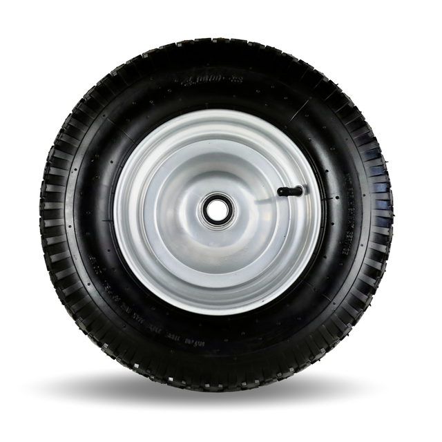 FROSAL Schubkarrenrad 400 (380) mm | Luftrad Schubkarre | Ersatzrad 4.80 / 4.00-8 Stahlfelge silber ohne Achse
