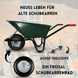 FROSAL Schubkarrenrad 400 (380) mm | Luftrad Schubkarre | Ersatzrad 4.80 / 4.00-8 Stahlfelge silber