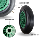 FROSAL PU Schubkarrenrad 400 pannensicher | Rad Vollgummi Schubkarre | Ersatzrad 4.80/4.00-8 Kunstst