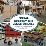 2 x Frosal Bockrolle + 2 x Lenkrolle Set Ø 260 x 85 mm | 3.00-4 Rad als 4-tlg. Set | Luftrad