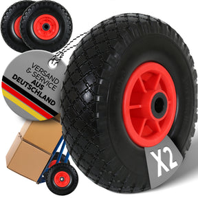 FROSAL Sackkarrenrad - PU Rad Nabe 20mm/60mm für Bollerwagen oder Sackkarre Vollgummi 2 Stück