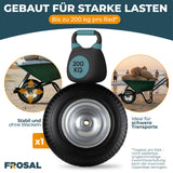 FROSAL PU Schubkarrenrad 400 (380)mm pannensicher | Ersatzrad 4.80/4.00-8 Stahlfelge silber