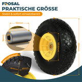 FROSAL Ersatzrad - PU Rad Nabe 16mm/50mm für Bollerwagen oder Sackkarre pannensicher