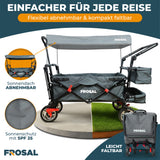 FROSAL Faltbarer Bollerwagen Leo mit Sonnendach und Stauraumerweiterung
