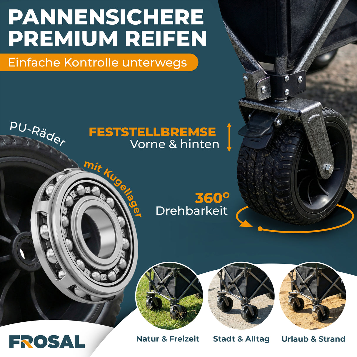 FROSAL Bollerwagen Theo faltbar