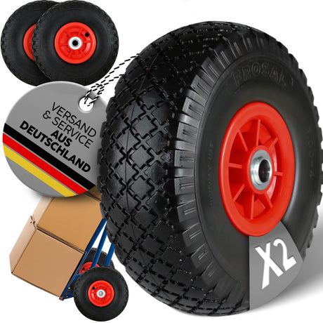 FROSAL Ersatzrad - PU Rad Nabe 16mm/50mm für Bollerwagen oder Sackkarre pannensicher 2 Stück 0