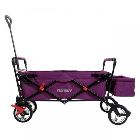 FUXTEC Bollerwagen CT-500PU purpur mit Sonnendach faltbar