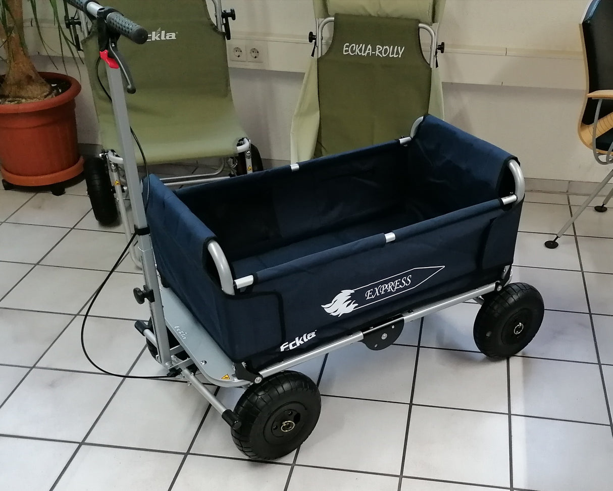 Eckla Express faltbarer Bollerwagen pannensicher silber/blau
