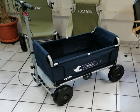 Eckla Express faltbarer Bollerwagen pannensicher silber/blau