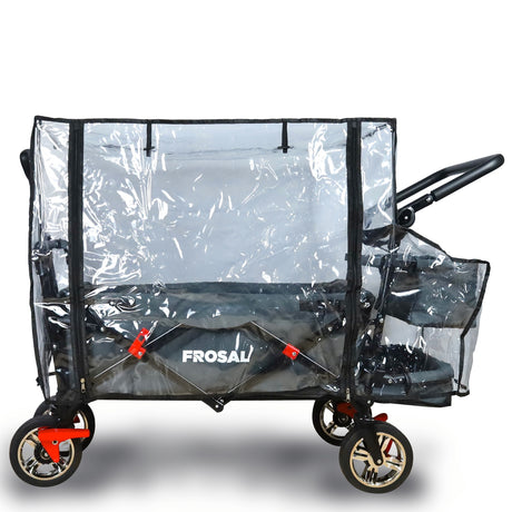 Bollerwagen Frosal Leo grau inkl. Regenverdeck