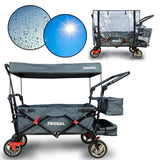 Bollerwagen Frosal Leo grau inkl. Regenverdeck