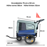 FROSAL Fahrradanhänger 2in1 Hundetrailer Hundebuggy Lasse