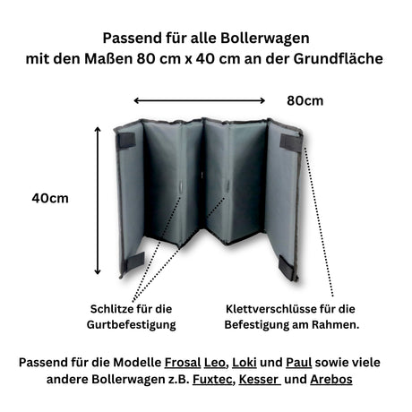FROSAL Bollerwagenmatte Matte Bollerwagen Leo, Loki und Paul