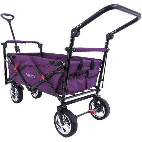 FUXTEC faltbarer Bollerwagen FX-CT700P mit UV-Schutz-Sonnendach, purpur