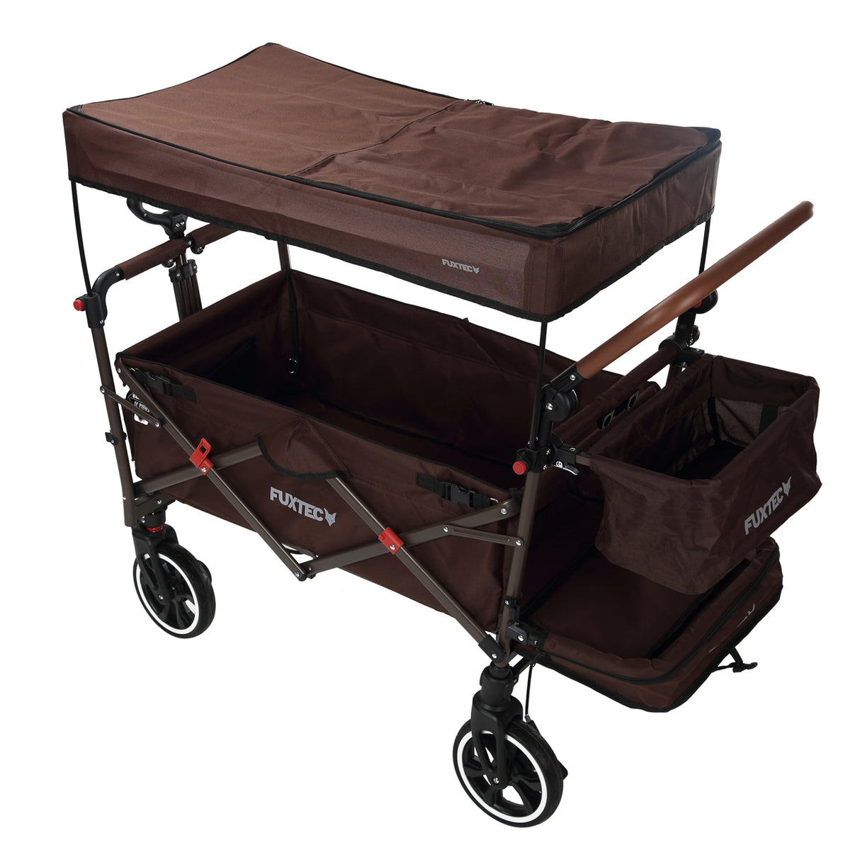 FUXTEC faltbarer Premium Bollerwagen FX-CT850 in Braun