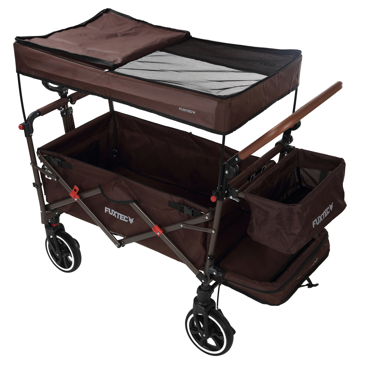 FUXTEC faltbarer Premium Bollerwagen FX-CT850 in Braun