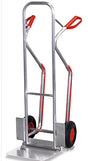 VARIOfit Hohe Alu-Stapelkarre, abklappbare Schaufel, Kunststoffgleitkufen ap-710.211/ap-710.212