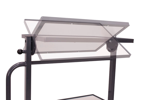VARIOfit ESD Beistellwagen, neigbar, mit drei ESD Böden, EasySTOP, sw-400.844