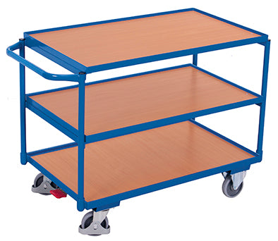 VARIOfit Leichter Tischwagen mit drei Ladeflächen sw-500.603/sw-600.601