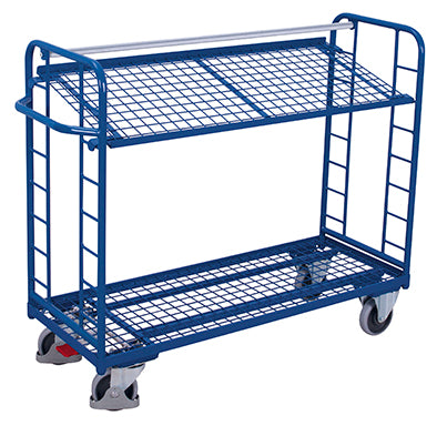 VARIOfit Etagenwagen zwei neigbare Drahtgitterböden, pulverbeschichtet, sw-540.223/sw-640.223