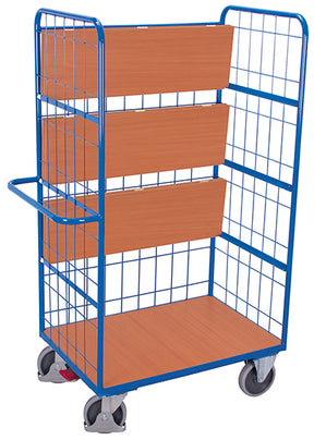 VARIOfit Hoher Etagenwagen, klappbar, drei Drahtgitterwände sw-700.250/sw-800.250